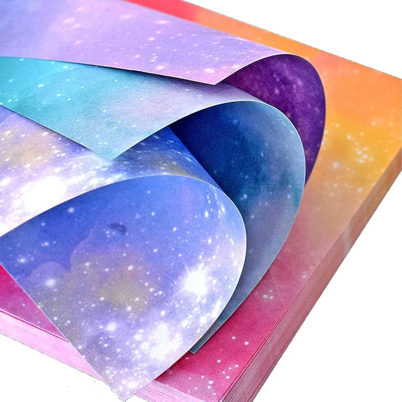 Teniinet Origami Paper Kit for Kids Adults, 200 Sheets Starry Double-Sided Square Origami Paper for DIY Decoration, Scrapbook Decor, Folding Crafts (3.74*3.74in) - Image 3